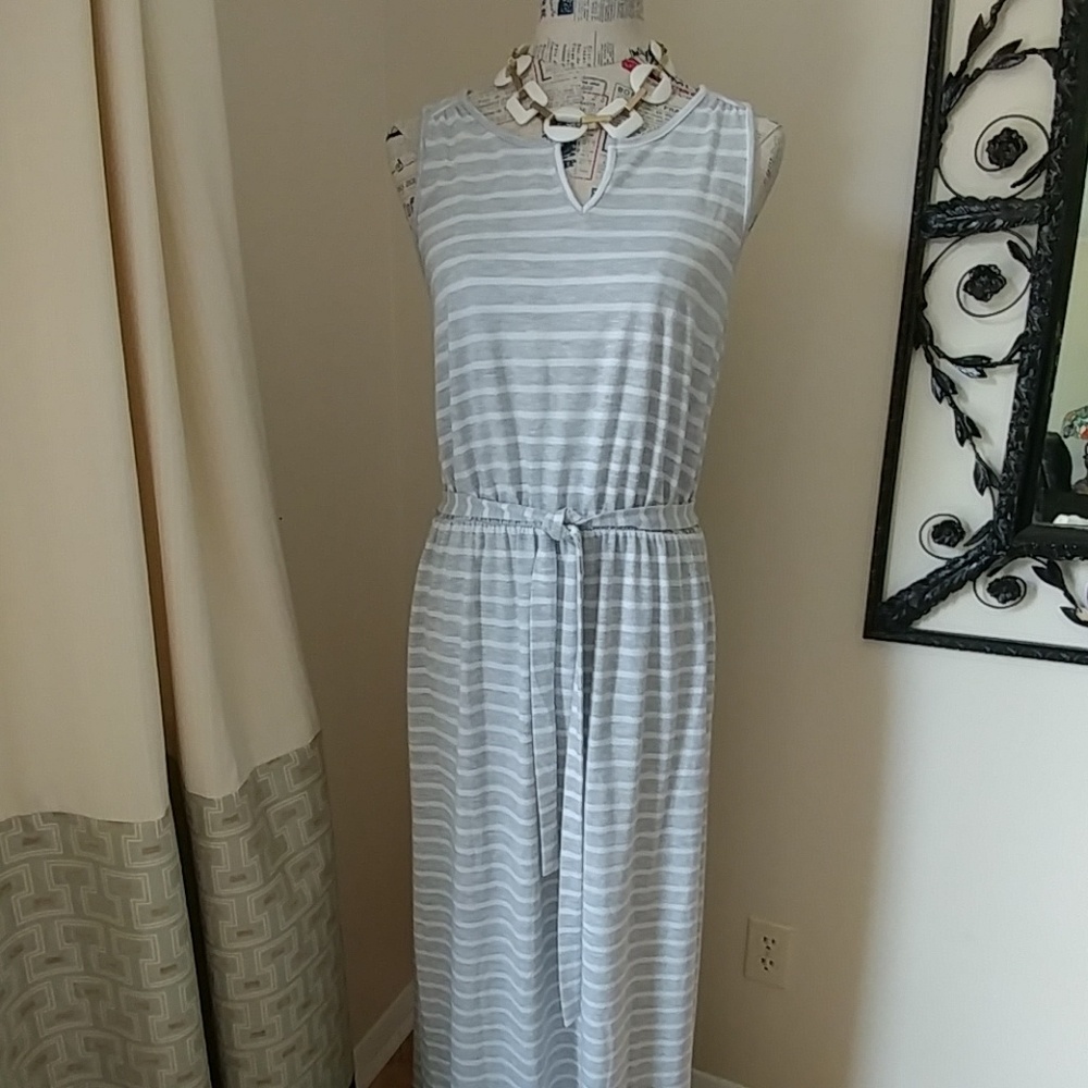 Maxi Dress - gray&white